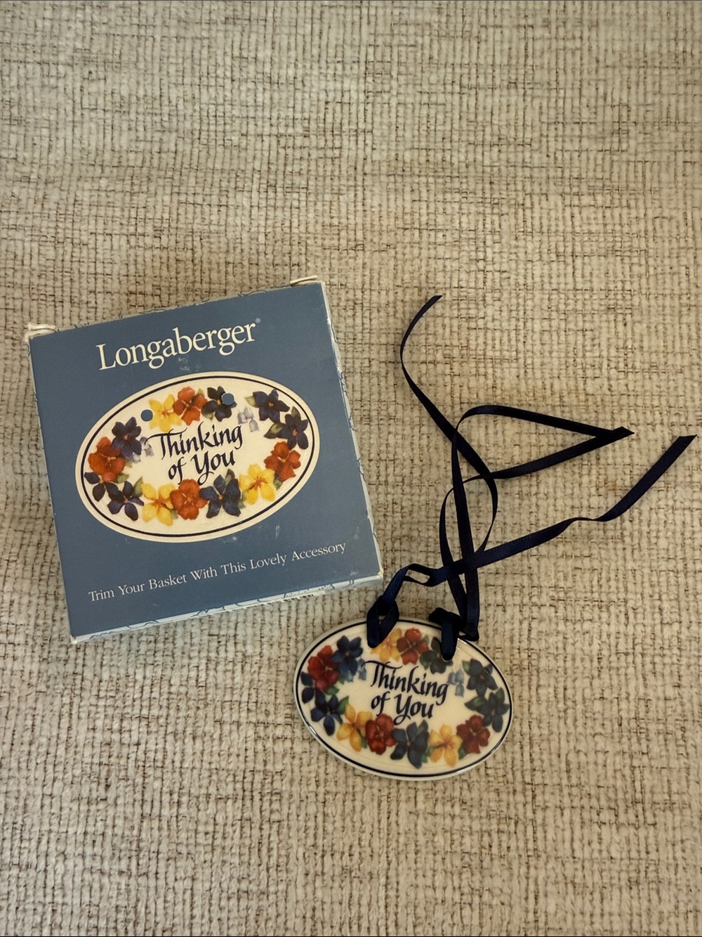 Longaberger "Thinking of You" Tie-On for basket